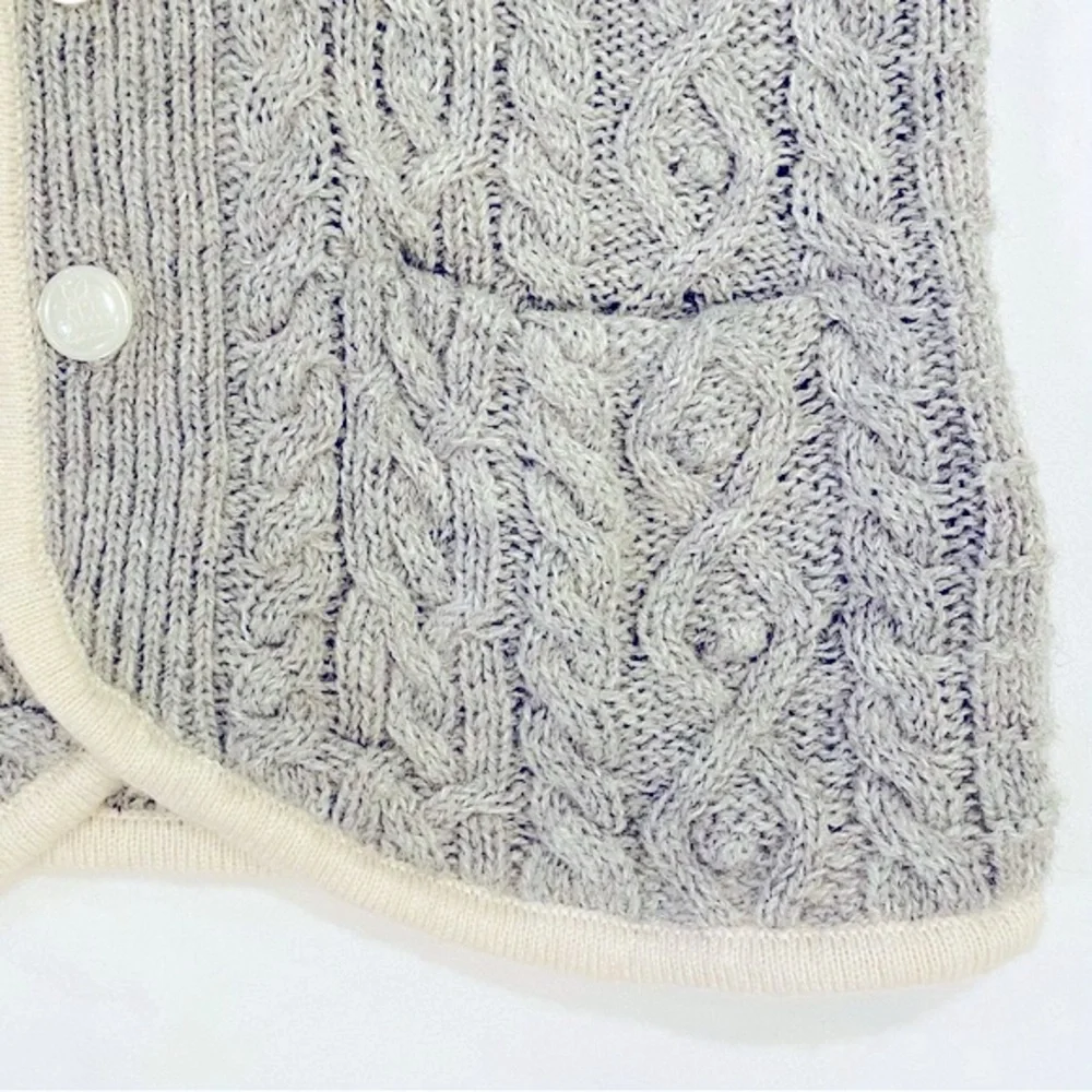Ralph Lauren Cardigan Sweater Boys 9M Girls Cable Knit Shawl Collar Merino Wool